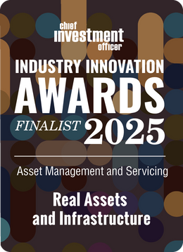 Logo: 2025 CHIEF INVESTMENT OFFICER Asset Management & Servicing Finalist: Real Assets & Infrastructure Desk Plaque