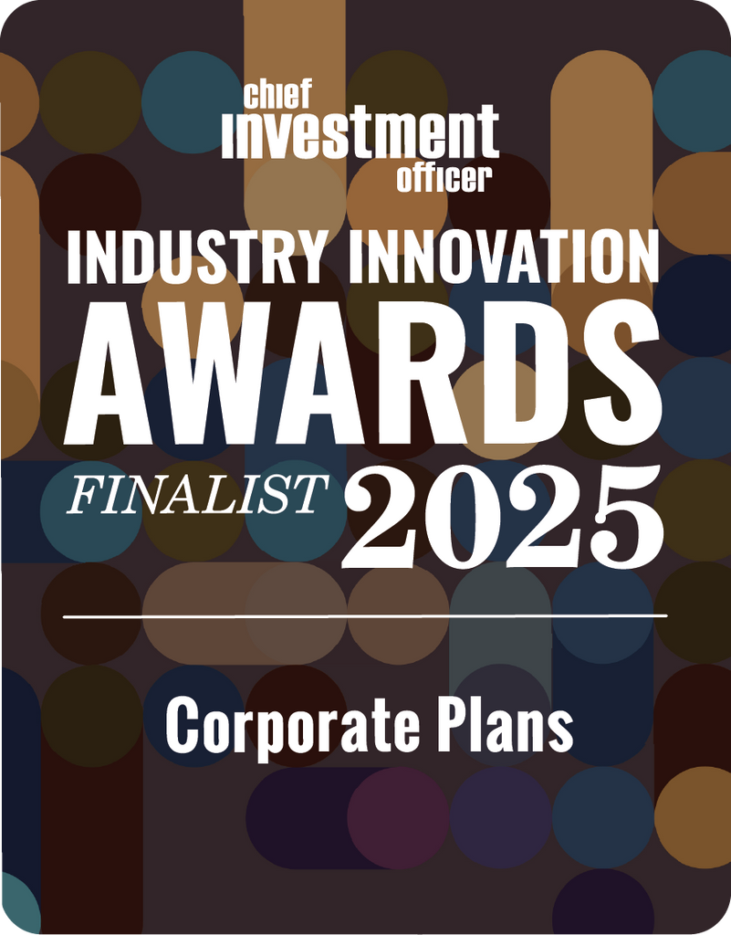 Logo: 2025 CHIEF INVESTMENT OFFICER Asset Owner Finalist: Corporate Plans Desk Plaque