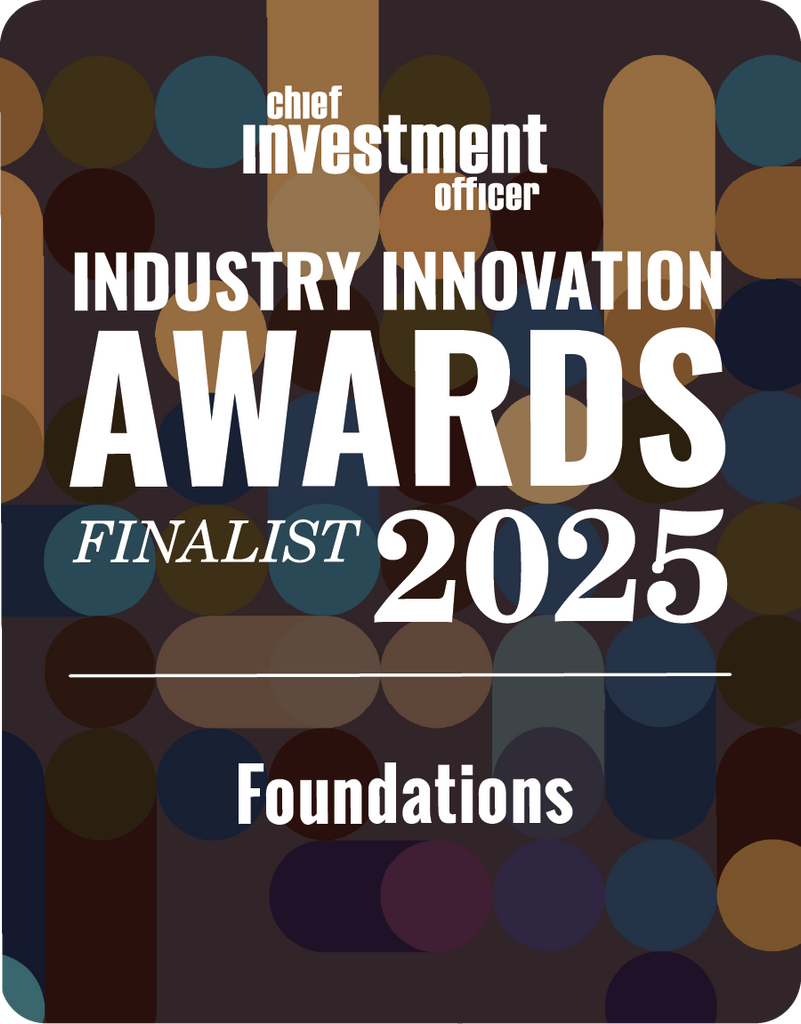 Logo: 2025 CHIEF INVESTMENT OFFICER Asset Owner Finalist: Foundations Desk Plaque