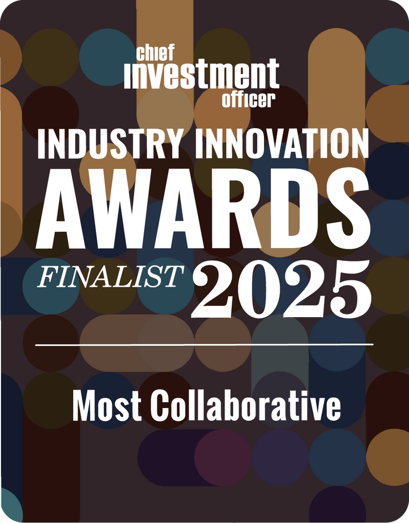 Logo: 2025 CHIEF INVESTMENT OFFICER Asset Owner Finalist: Most Collaborative Desk Plaque