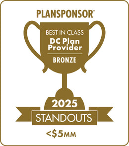 Logo: 2025 PLANSPONSOR Best in Class DC Plan Provider Standouts _ Bronze: Plan Assets <$5MM