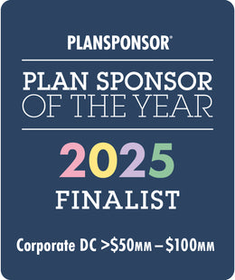 Logo: 2025 PLANSPONSOR Plan Sponsor Of Year_ Corporate DC >$50MM-$100MM, Desk Plaque