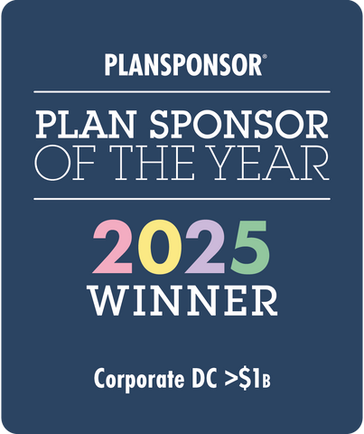 Logo: 2025 PLANSPONSOR Plan Sponsor Of Year_ Corporate DC >$1B Winner, Desk Plaque
