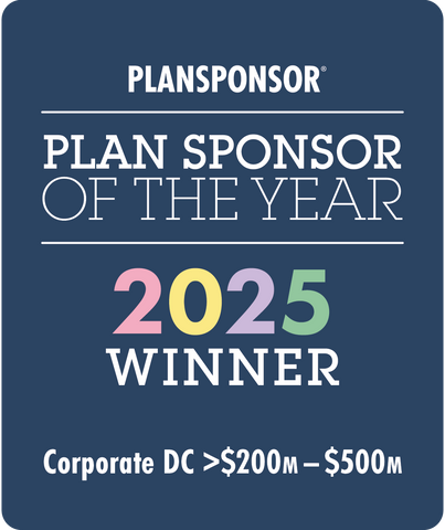 Logo: 2025 PLANSPONSOR Plan Sponsor Of Year_ Corporate DC >$200MM-$500MM Winner, Desk Plaque