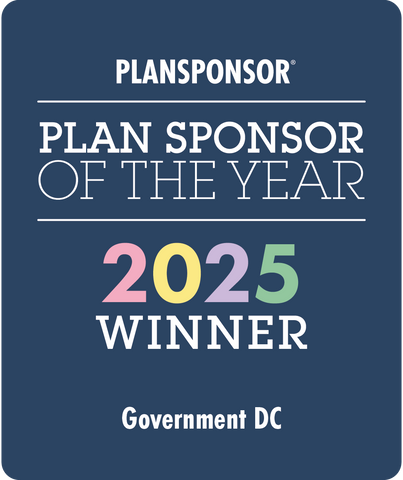 Logo: 2025 PLANSPONSOR  Plan Sponsor Of Year_ Government DC Winner, Desk Plaque