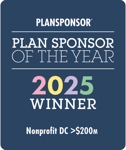 Logo: 2025 PLANSPONSOR Plan Sponsor Of Year_  Nonprofit DC >$200MM Winner, Desk Plaque