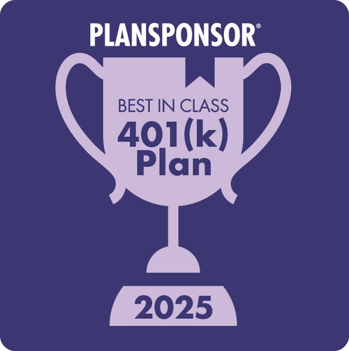 Logo: 2025 PLANSPONSOR Best in Class 401(k), Desk Plaque