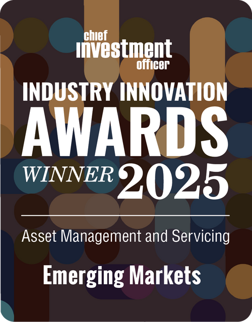 Logo: 2025 CHIEF INVESTMENT OFFICER Asset Management & Servicing: Emerging Markets Desk Plaque