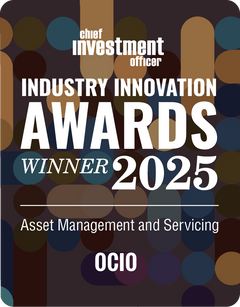 Logo: 2025 CHIEF INVESTMENT OFFICER Asset Management & Servicing: OCIO Desk Plaque