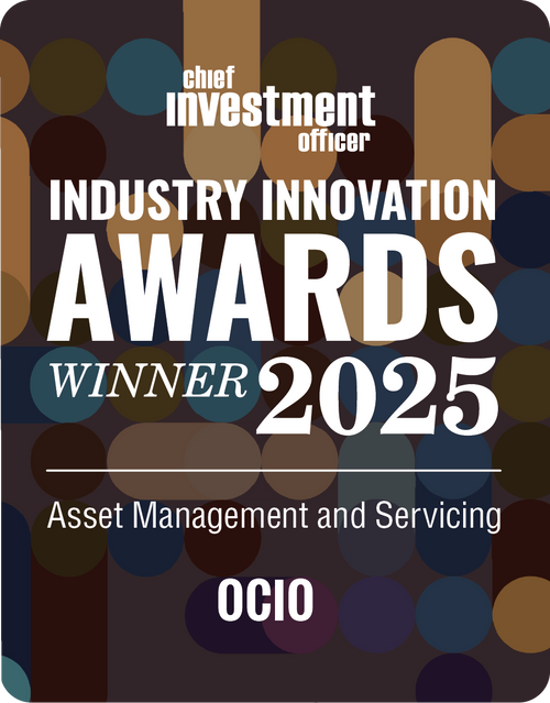 Logo: 2025 CHIEF INVESTMENT OFFICER Asset Management & Servicing: OCIO Desk Plaque