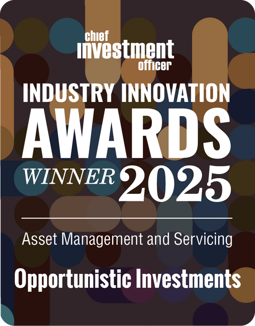 Logo: 2025 CHIEF INVESTMENT OFFICER Asset Management & Servicing: Opportunistic Investments Desk Plaque