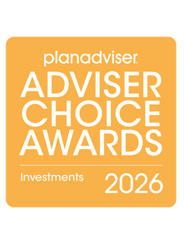 Logo: 2026 PLANADVISER Adviser Choice Awards - Investments Desk Plaque
