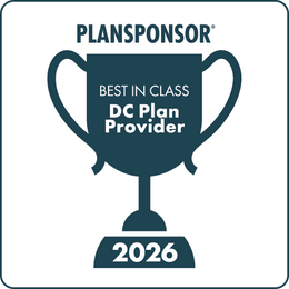 Logo: 2026 PLANSPONSOR Best in Class DC Plan Providers Desk Plaque