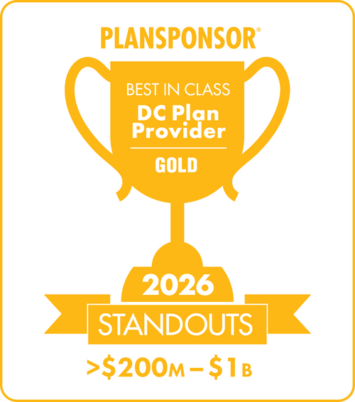 Logo: 2026 PLANSPONSOR Best in Class DC Plan Provider Standouts_ Gold: Plan Assets >$200M-$1B