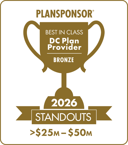 Logo: 2026 PLANSPONSOR Best in Class DC Plan Provider Standouts - Bronze: Plan Assets >$25M-$50M