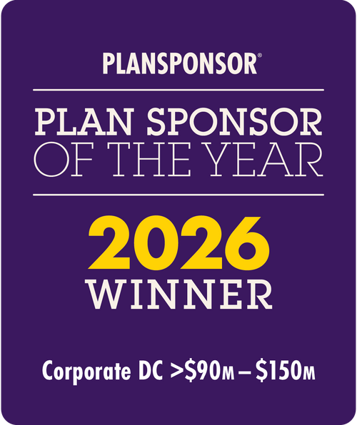 Logo: 2026 PLANSPONSOR Plan Sponsor Of Year - Corporate DC $90M-$150M Desk Plaque
