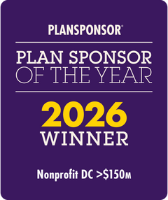 Logo: 2026 PLANSPONSOR  Plan Sponsor Of Year - Nonprofit DC>$150M