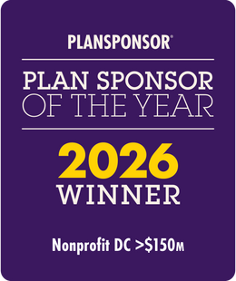 Logo: 2026 PLANSPONSOR  Plan Sponsor Of Year - Nonprofit DC>$150M Desk Plaque