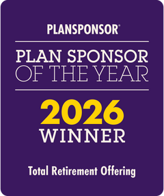 Logo: 2026 PLANSPONSOR  Plan Sponsor Of Year - Total Retirement Offering Desk Plaque