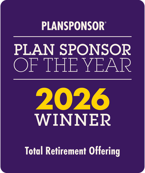 Logo: 2026 PLANSPONSOR  Plan Sponsor Of Year - Total Retirement Offering Desk Plaque