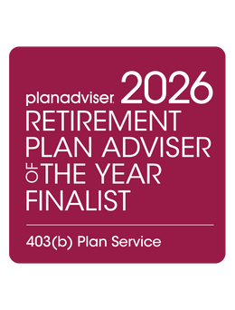 Logo: 2026 PLANADVISER Retirement Plan Adviser of the Year - 403(b) Plan Service Finalist Desk Plaque