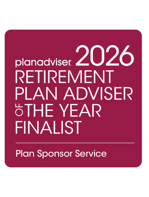 Logo: 2026 PLANADVISER Retirement Plan Adviser of the Year - Plan Sponsor Service Desk Plaque
