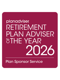 Logo: 2026 PLANADVISER Retirement Plan Adviser of the Year - Plan Sponsor Service Desk Plaque