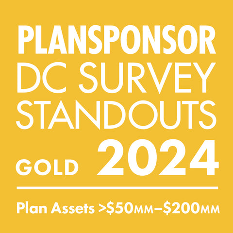 Logo: 2024 PLANSPONSOR DC Standout_Gold: Plan Assets >$50MM–$200MM