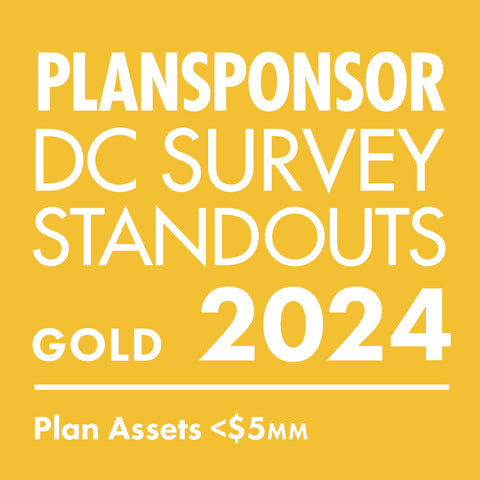 Logo: 2024 PLANSPONSOR DC Standout_ Gold: Plan Assets <$5MM