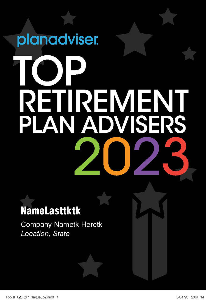 LOGO: Plaque 2023 PLANADVISER Top Retirement Plan Advisers_CUSTOM Becker Suffern McLanahan, Ltd.
